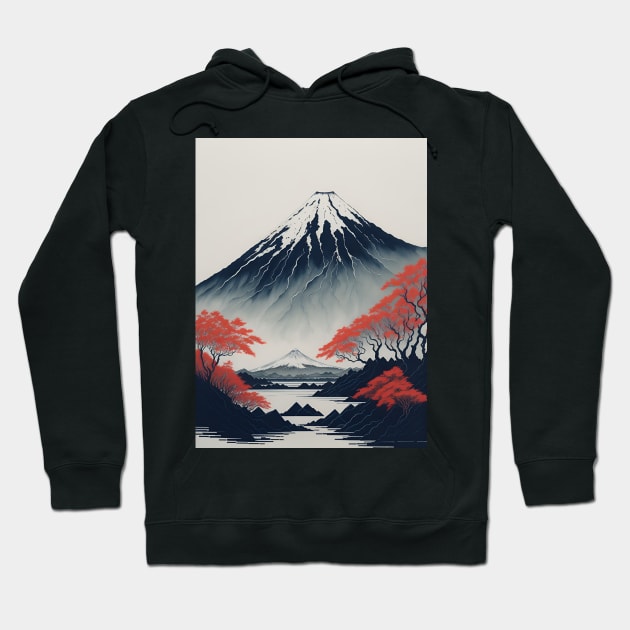 Serene Mount Fuji Sunset - Peaceful River Scenery Hoodie by star trek fanart and more